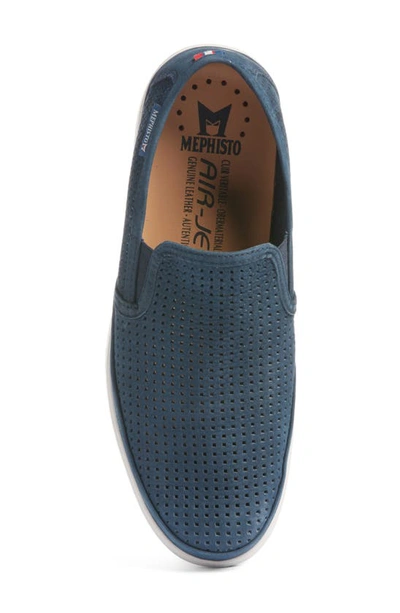 Shop Mephisto Tiago Perforated Loafer In Navy Nubuck