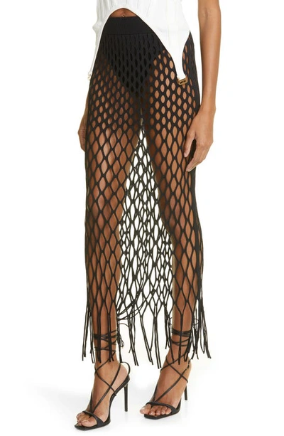 Shop Dion Lee Reef Net Skirt In Black