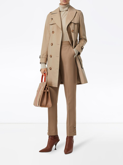 Shop Burberry Kensington Cottontrench Coat In Beige