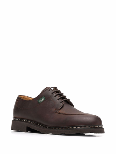Shop Paraboot Avignon Leather Derby Shoes In Brown