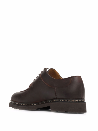 Paraboot Men Brown Leather Derby Shoes, 7.5 Luxury Lace Ups & Dress Shoes For Men Darveys In Brown