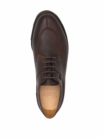 Paraboot Men Brown Leather Derby Shoes, 7.5 Luxury Lace Ups & Dress Shoes For Men Darveys In Brown