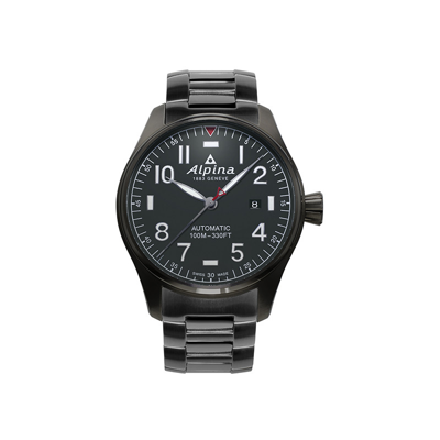 Shop Alpina Startimer Pilot Automatic Grey Dial Mens Watch Al-525g4ts6b In Black,grey