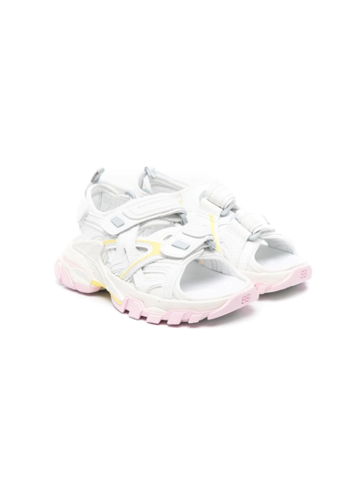 Shop Balenciaga Track Touch-strap Sandals In White