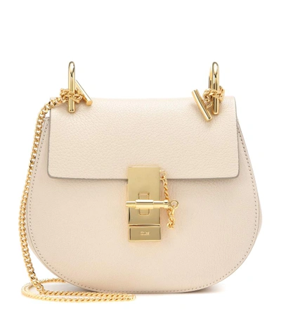 Shop Chloé Drew Small Leather Shoulder Bag In Alstract White