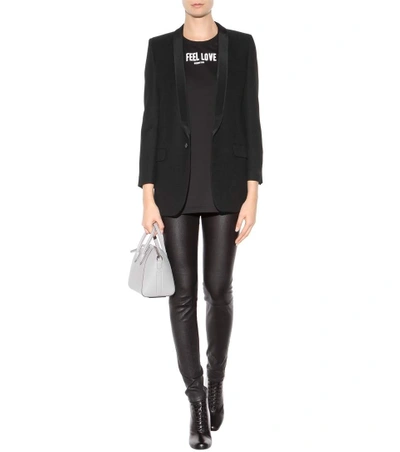 Shop Givenchy Antigona Mini Leather Shoulder Bag In Pearl Grey
