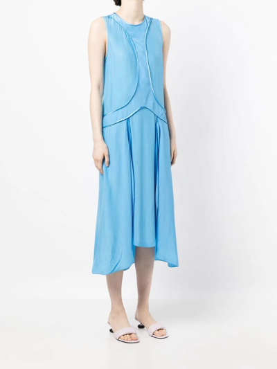 Stella Mccartney Flared Sleeveless Dress In Blue