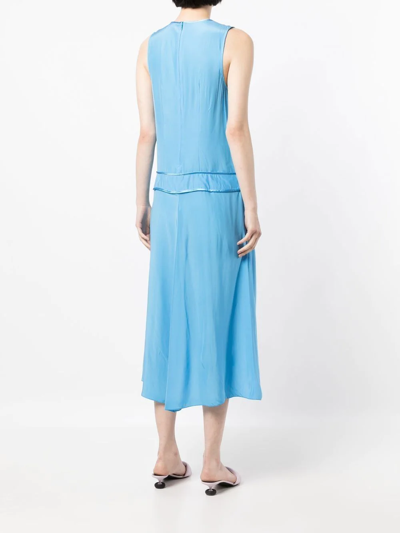 Stella Mccartney Flared Sleeveless Dress In Blue