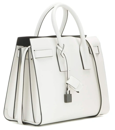 Shop Saint Laurent Sac De Jour Small Leather Tote In Porcelaeia