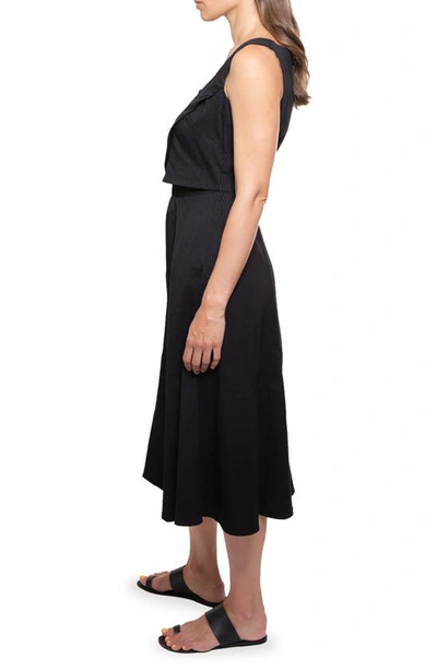 Shop Madri Collection Crossover Nursing Dress In Black
