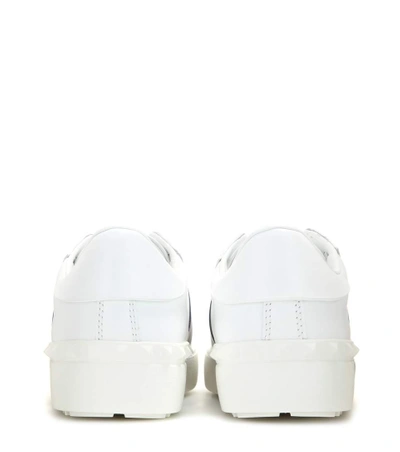 Shop Valentino Open Leather Sneakers