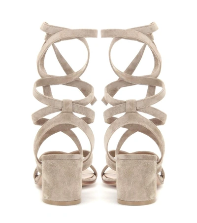 Shop Gianvito Rossi Janis Low Suede Sandals
