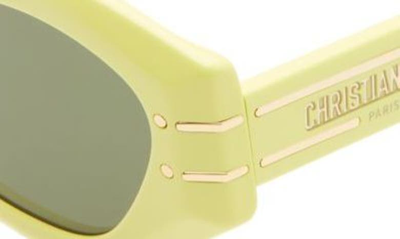 Shop Dior Signature B1u 55mm Butterfly Sunglasses In Shiny Yellow / Green