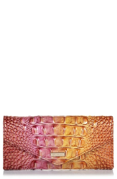 Brahmin Veronica Melbourne Croc Embossed Leather Envelope Wallet In 
