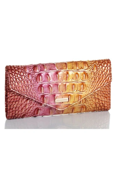 Shop Brahmin Veronica Melbourne Croc Embossed Leather Envelope Wallet In Glam