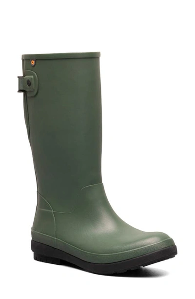 Bogs Amanda Ii Tall Waterproof Adjustable Calf Rain Boot In Green Ash