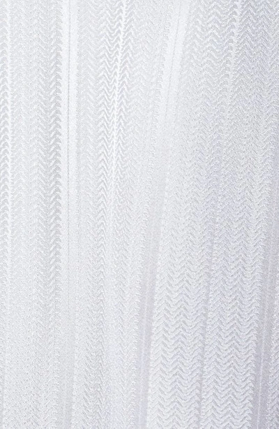 Majestic Herringbone Stripe Silk Robe In Silver