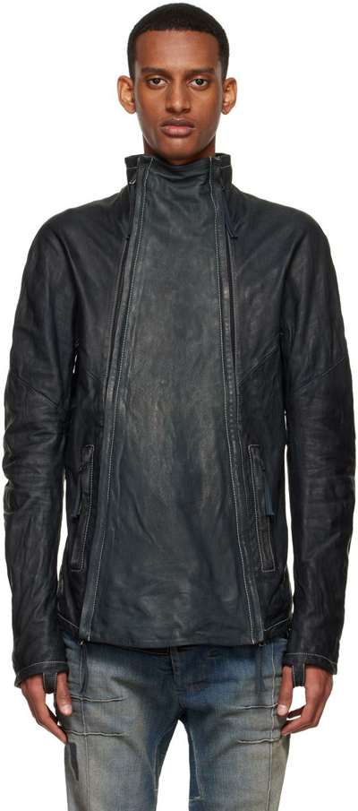Shop Boris Bidjan Saberi Ssense Exclusive Grey Horse Leather Jacket In Carbon Grey