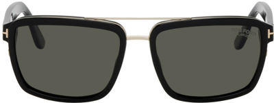 Shop Tom Ford Black Anders Sunglasses In 01d Black