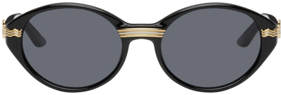 Shop Casablanca Black Cannes Sunglasses In Black / Gold
