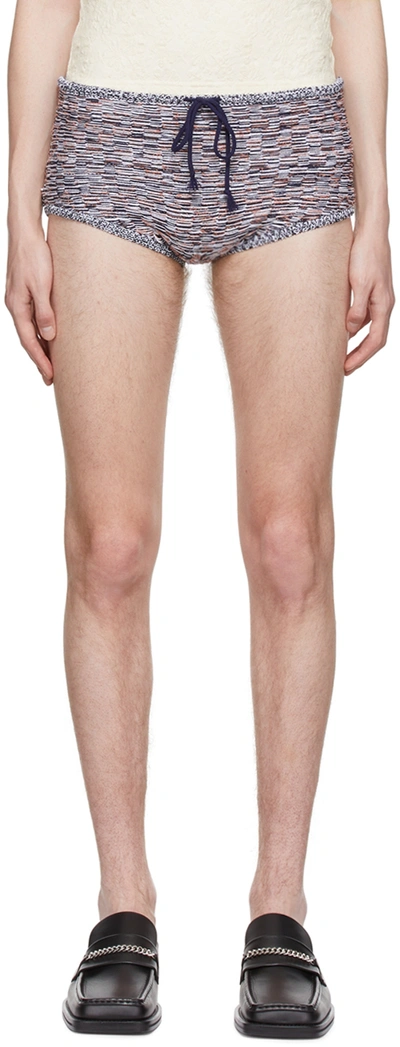 Shop Eckhaus Latta Orange & Black Static Shorts In Terra