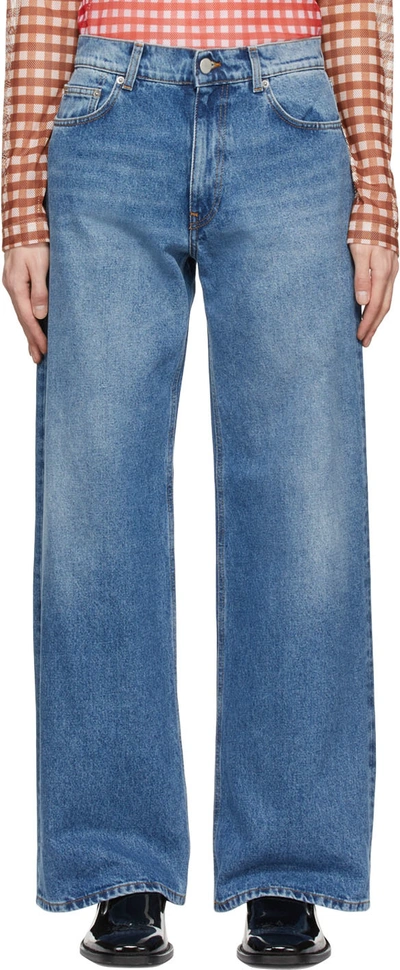 Shop Molly Goddard Blue Joan Jeans In Blue Wash