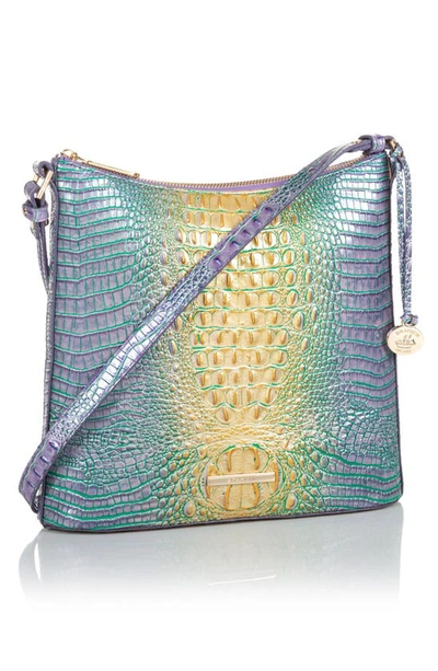 Shop Brahmin Katie Croc Embossed Leather Crossbody Bag In Viola