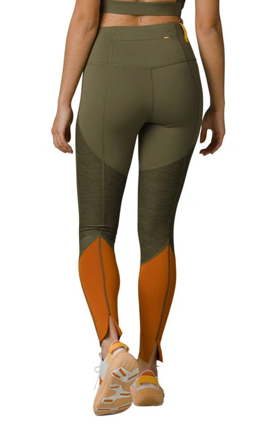 Shop Prana X Sorel Wandering Soul Colorblock Leggings In Cargo Green Multi