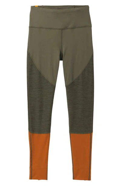 Shop Prana X Sorel Wandering Soul Colorblock Leggings In Cargo Green Multi