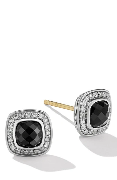 Shop David Yurman Petite Albion Stud Earrings In Black Onyx