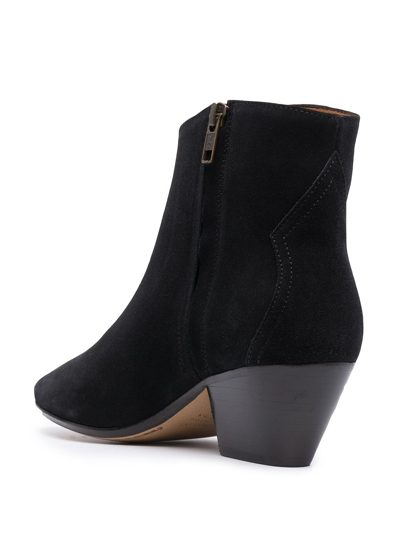 Shop Isabel Marant Dacken Leather Ankle Boots In Black