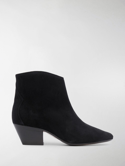 Shop Isabel Marant Dacken Leather Ankle Boots In Black