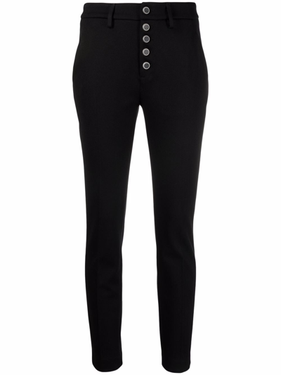 Shop Dondup Carmen Jersey Trousers In Black