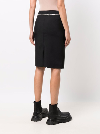 Shop Givenchy Wool Pencil Skirt In Black