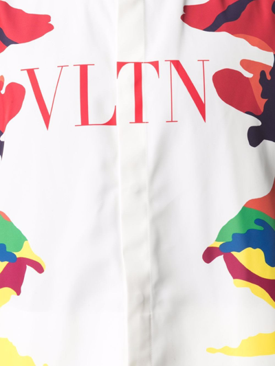 Shop Valentino Vltn Camouflage-print Shirt In White
