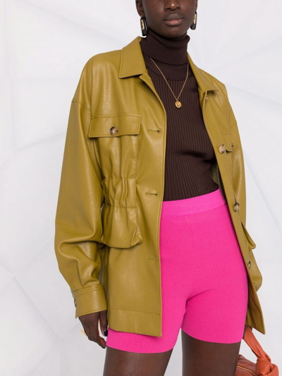 Jacquemus Le Short Arancia Ribbed Biker Shorts In Pink