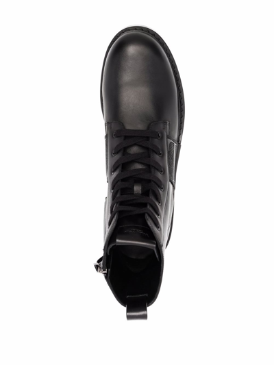 Shop Valentino Leather Combat Boots