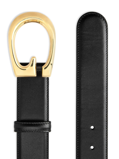 Shop Gucci Leather Belt In Black