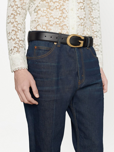 Shop Gucci Leather Belt In Black