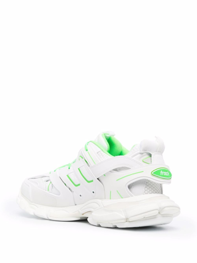 Shop Balenciaga Track Leather Sneakers In White