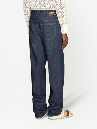 Shop Gucci Denim Cotton Jeans In Blue