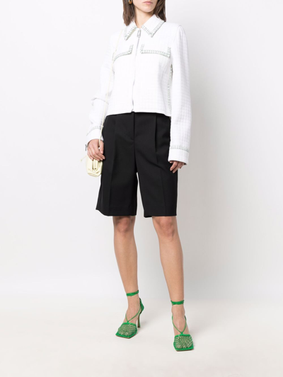 Shop Bottega Veneta Cotton Blend Shirt Jacket In White