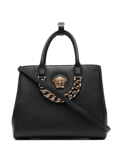 Shop Versace Large Medusa Tote Bag In Black