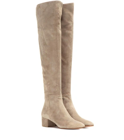 Gianvito Rossi Rolling Suede Knee-high Boots In Cachemire