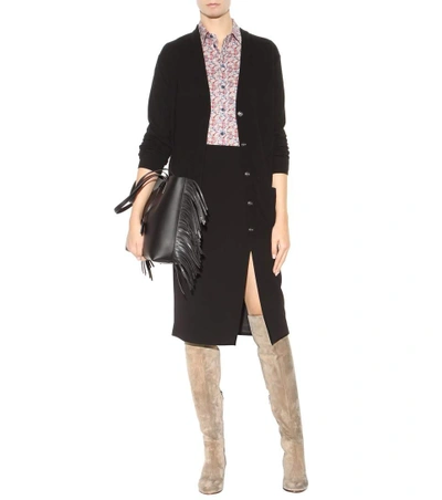 Shop Gianvito Rossi Rolling Suede Knee-high Boots In Cachemire
