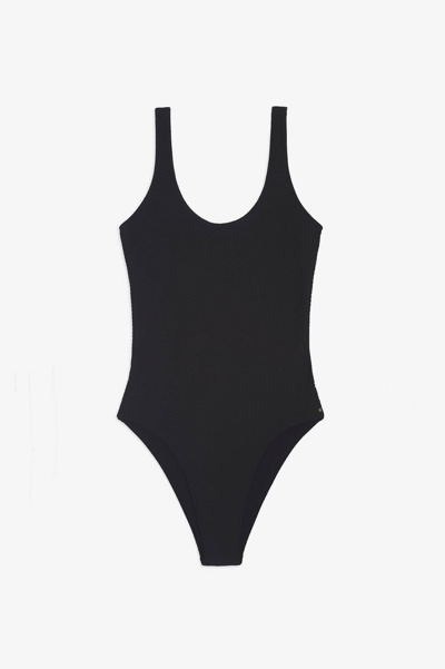 Anine Bing Black Jace One Piece Swimsuit In Black