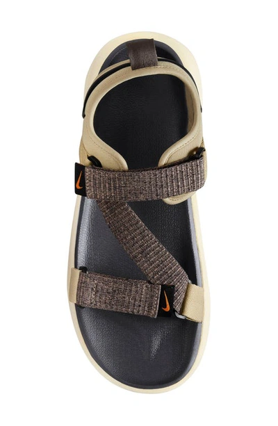 Shop Nike Vista Sport Sandal In Wheat Grass/ Black/ Olive Grey