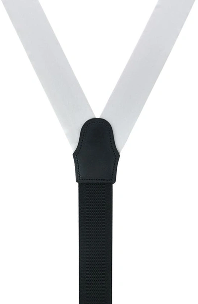 Trafalgar Big And Tall Sutton Solid Silk Formal End Suspenders In Silver