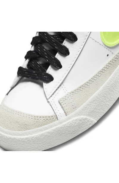 Shop Nike Kids' Blazer Mid '77 Vintage Sneaker In White/ Volt/ Royal/ Hibiscus