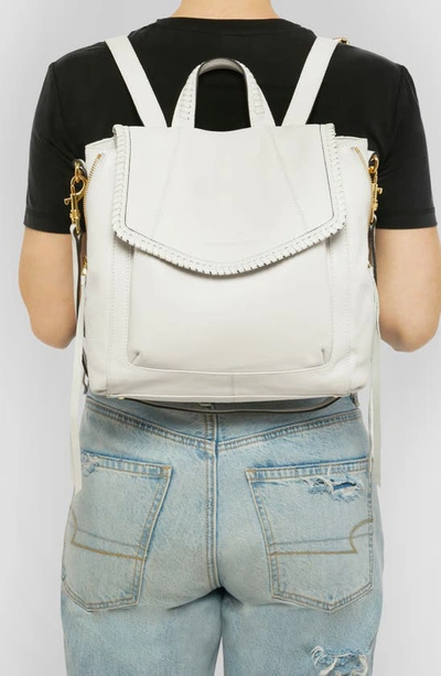 Aimee Kestenberg All For Love Convertible Leather Backpack In Cloud With Shiny Gold